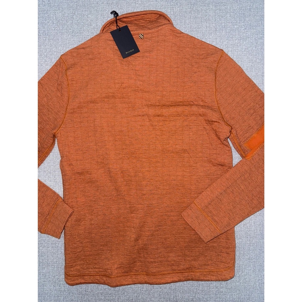 NWT Billy Reid Size S Small Shirt Jacket Orange Elbow Patch Snap Jersey Shacket - Picture 2 of 9